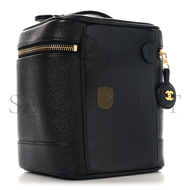 Ch**el CAVIAR VANITY COSMETIC CASE BLACK (17*15*13cm)